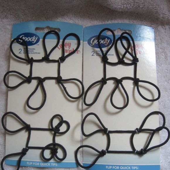 2 Goody Loopy Twister Ponytailer Hair Bands 2002 Old Product Fun Style! No Metal - Picture 2 of 6